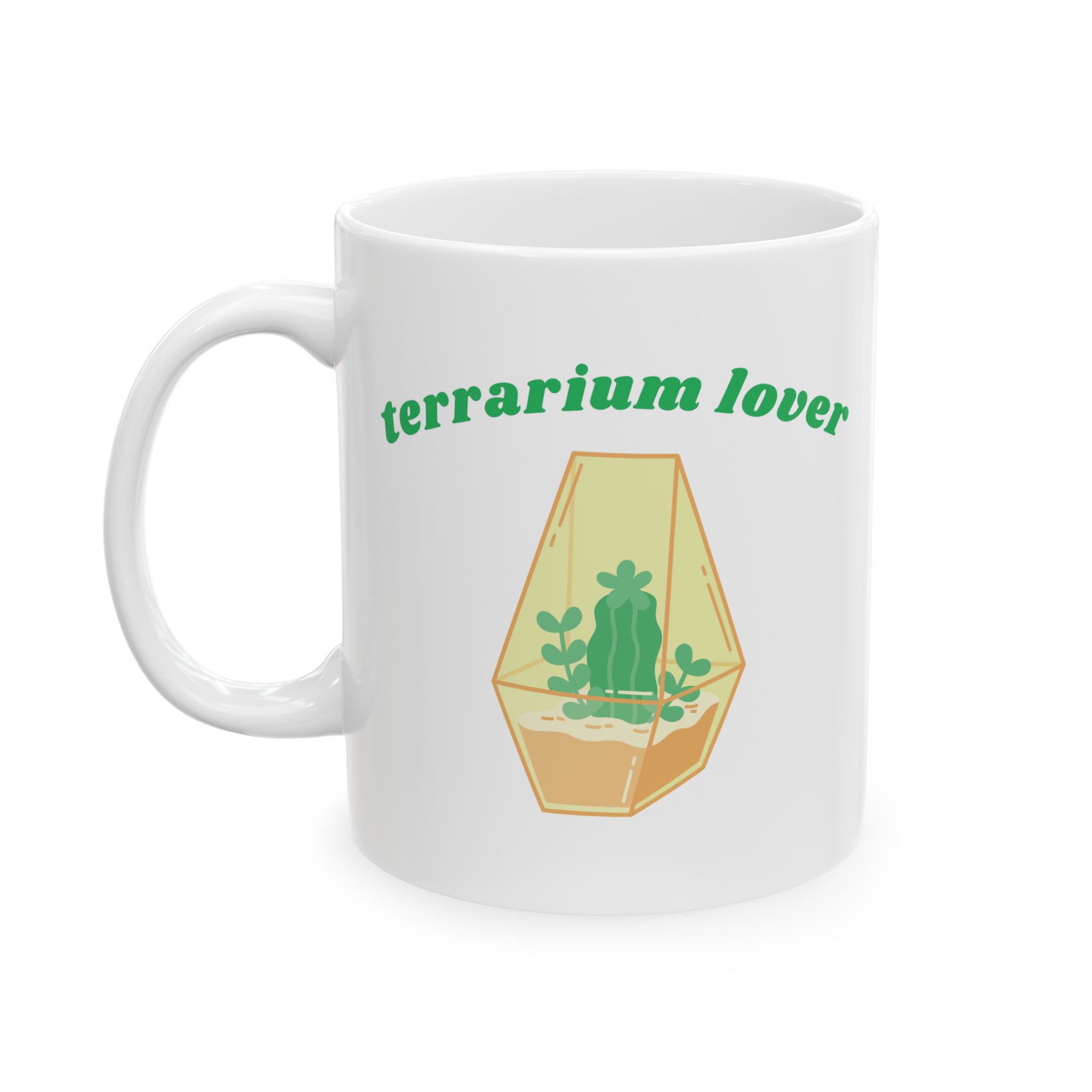Terrarium Lover Mug | Cute Terrarium Illustration Ceramic Coffee Cup - Image 2
